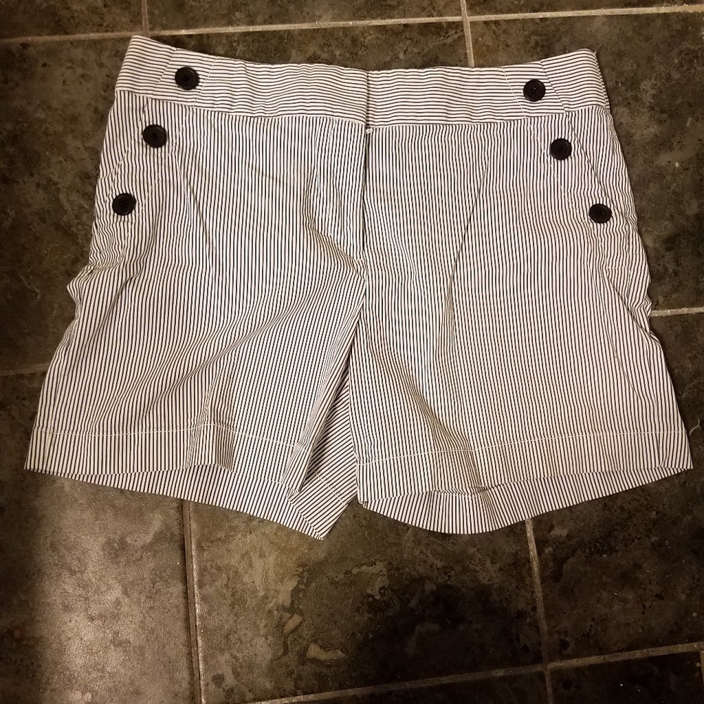 Loft High Waist Seersucker Shorts